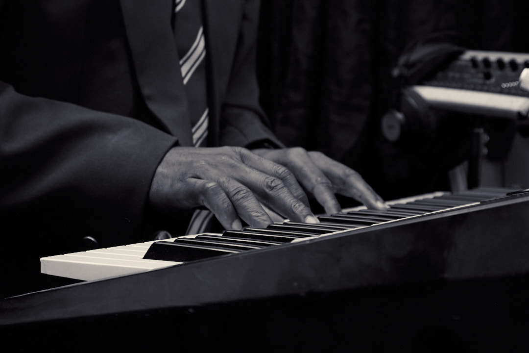 Keyboardist playing during worship