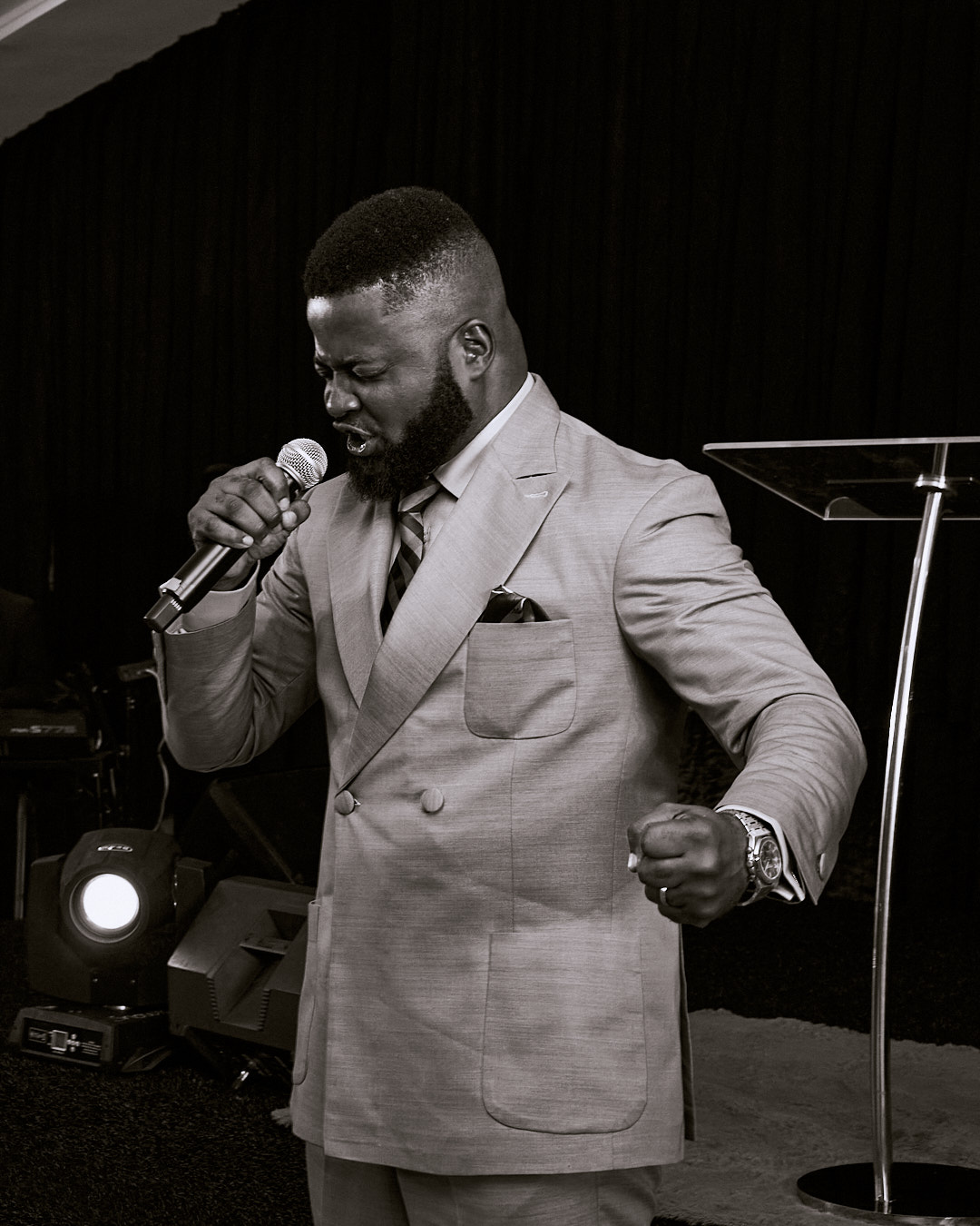 Pastor Anselem Opara praying